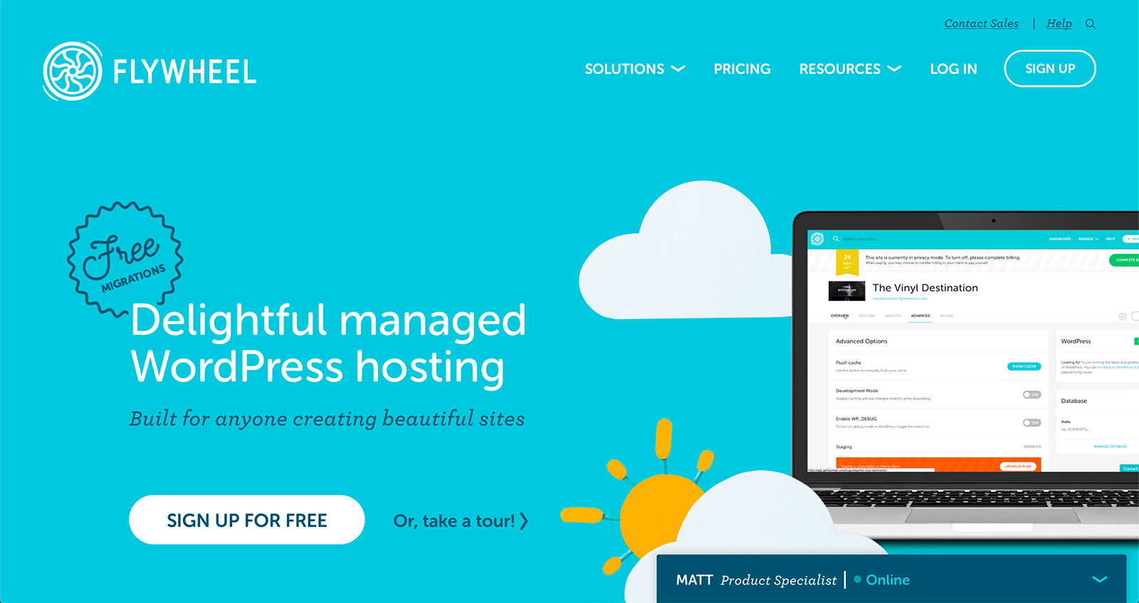 Flywheel WordPress Hosting - Homepage