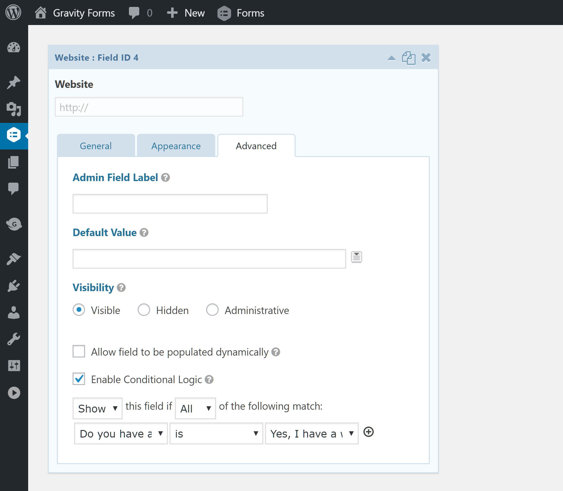 Conditional Logic in Gravity Forms