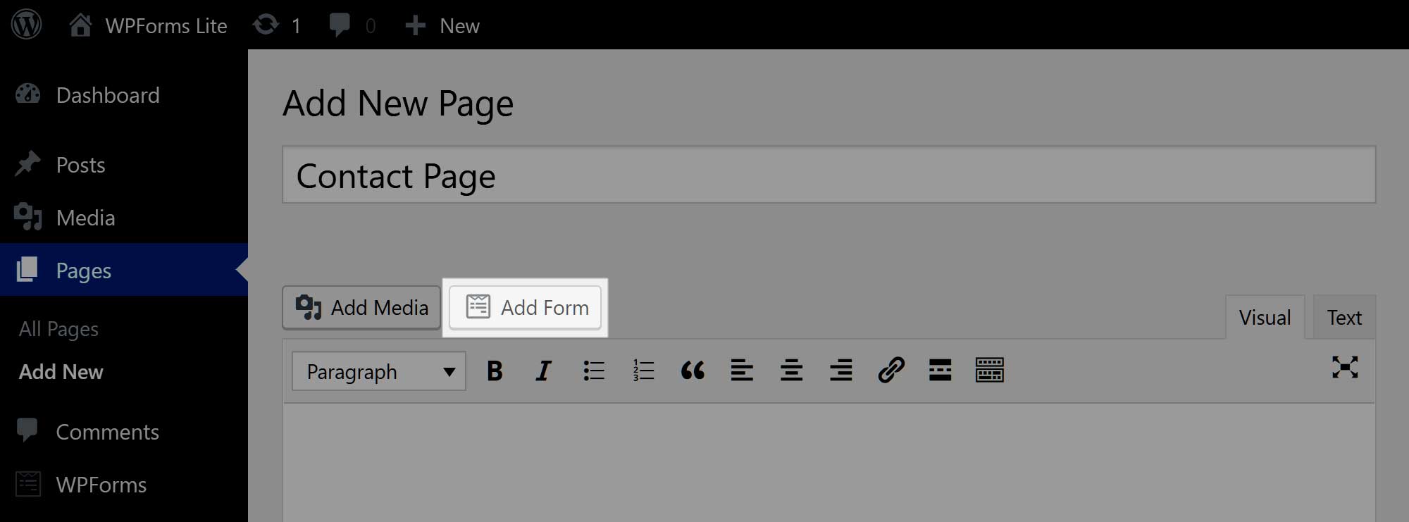 Add Form Button