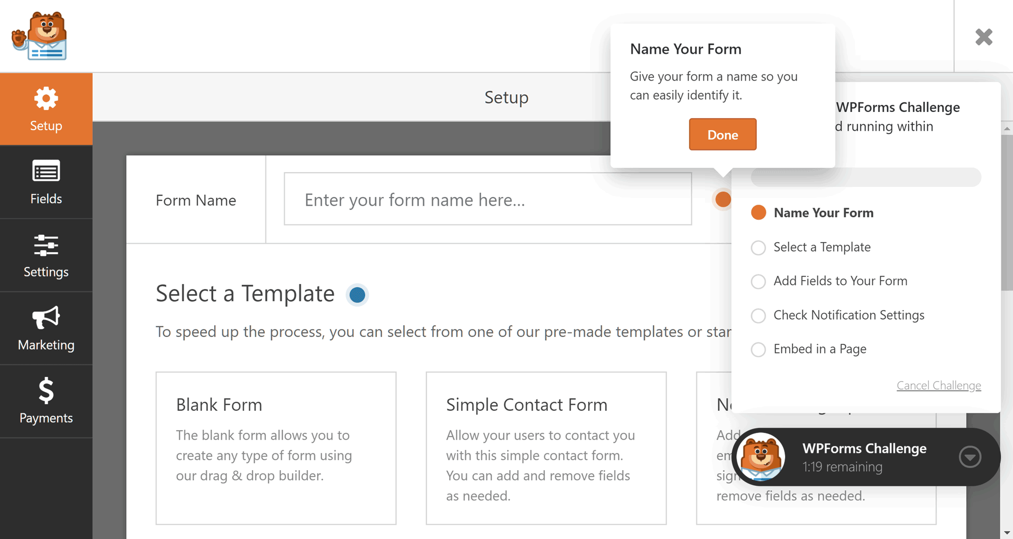 WPForms Challenge Mode