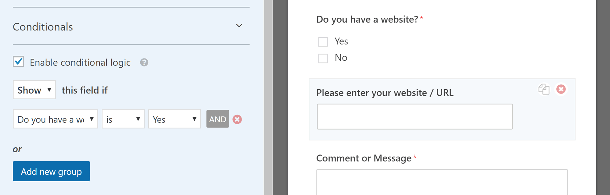 Conditional Logic Feature