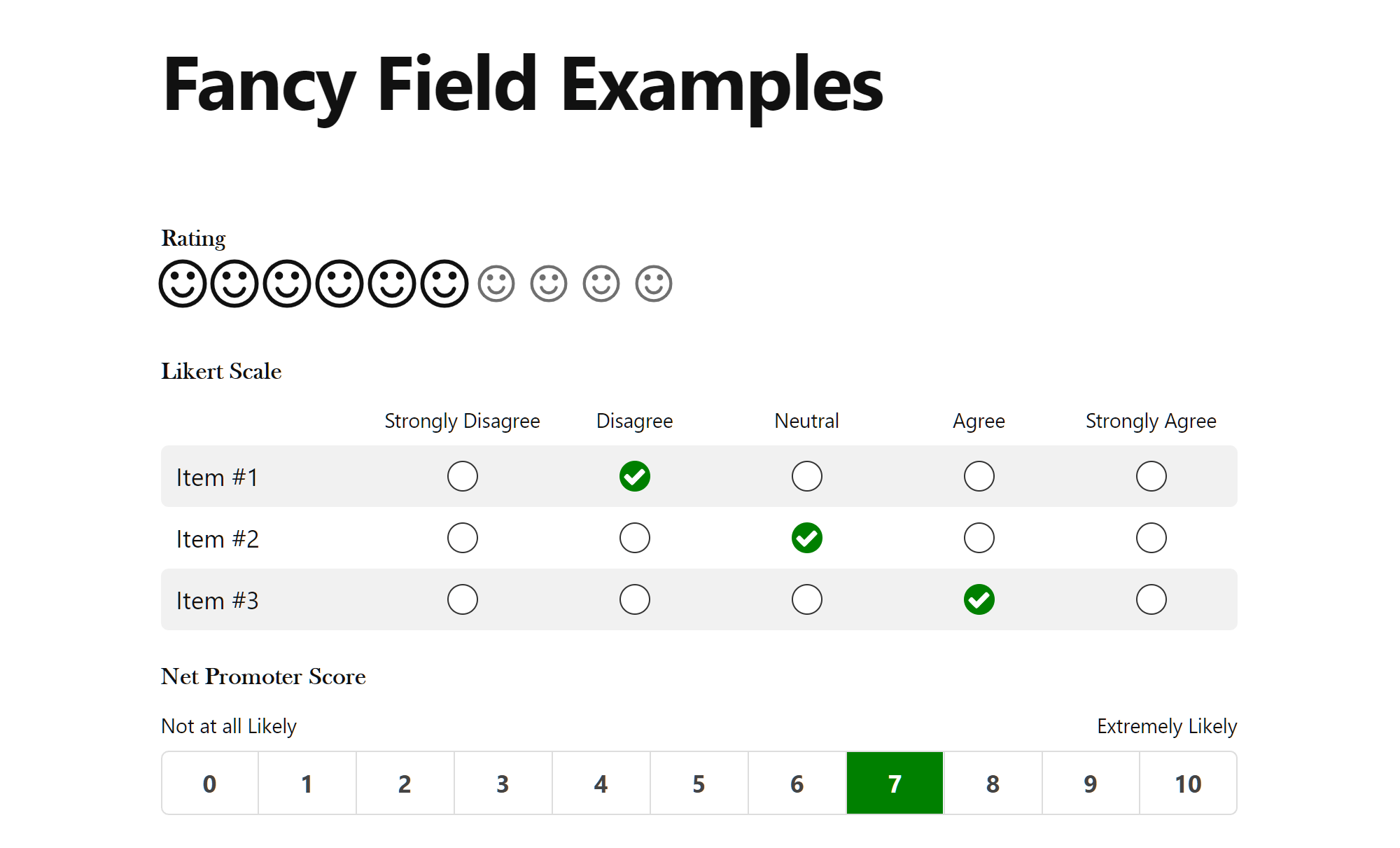 Professional field. Strongly agree шкала. Rating field. Html.