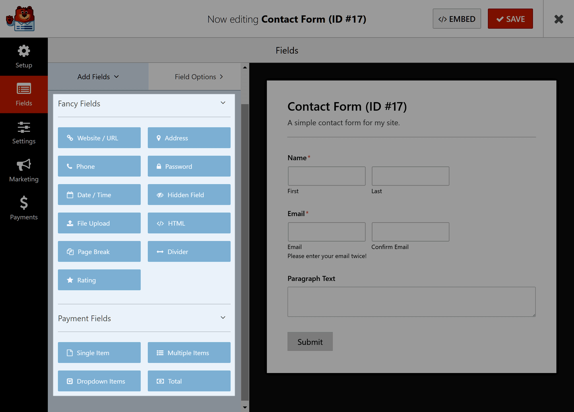 Premium Fancy and Payment Fields