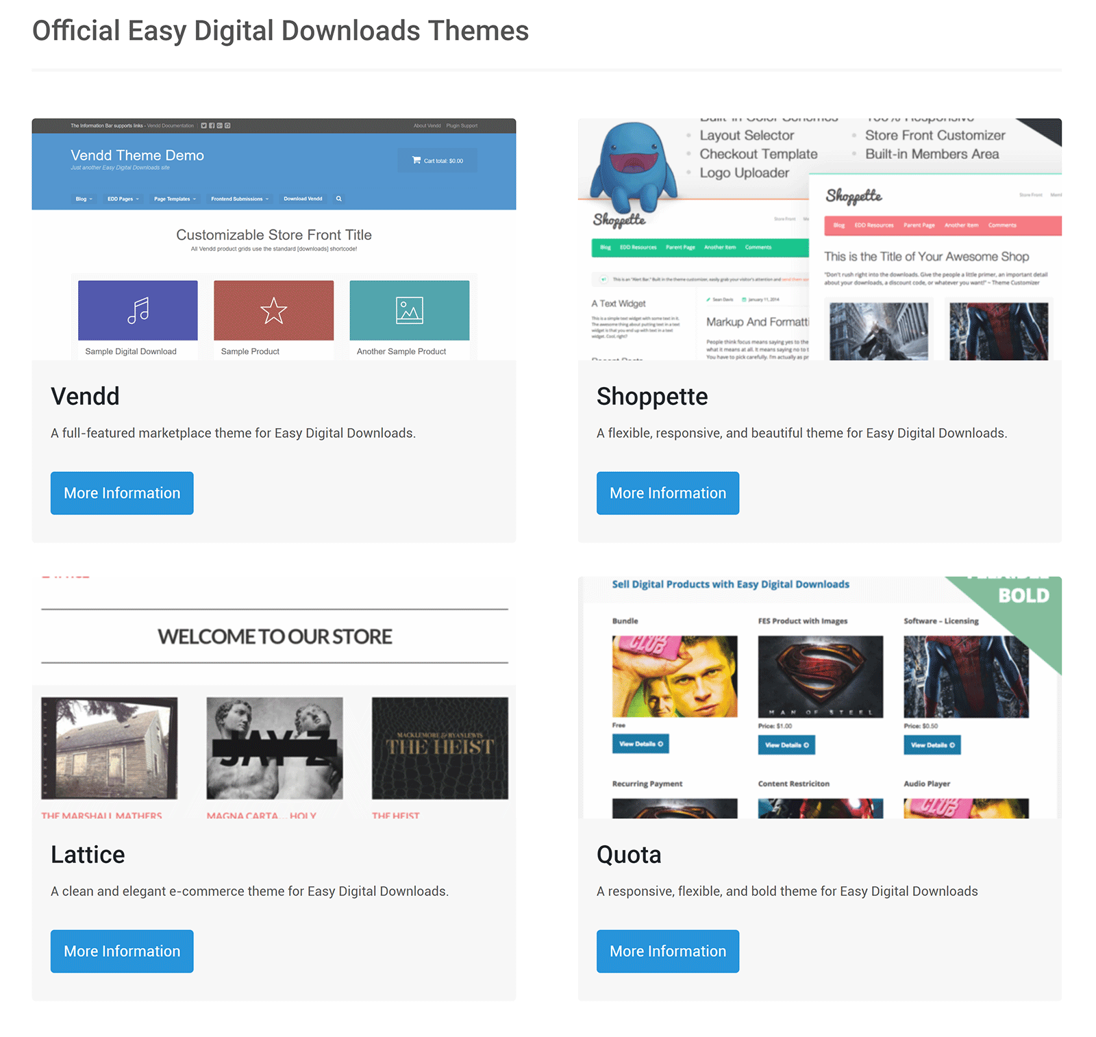 Official Easy Digital Downloads Themes