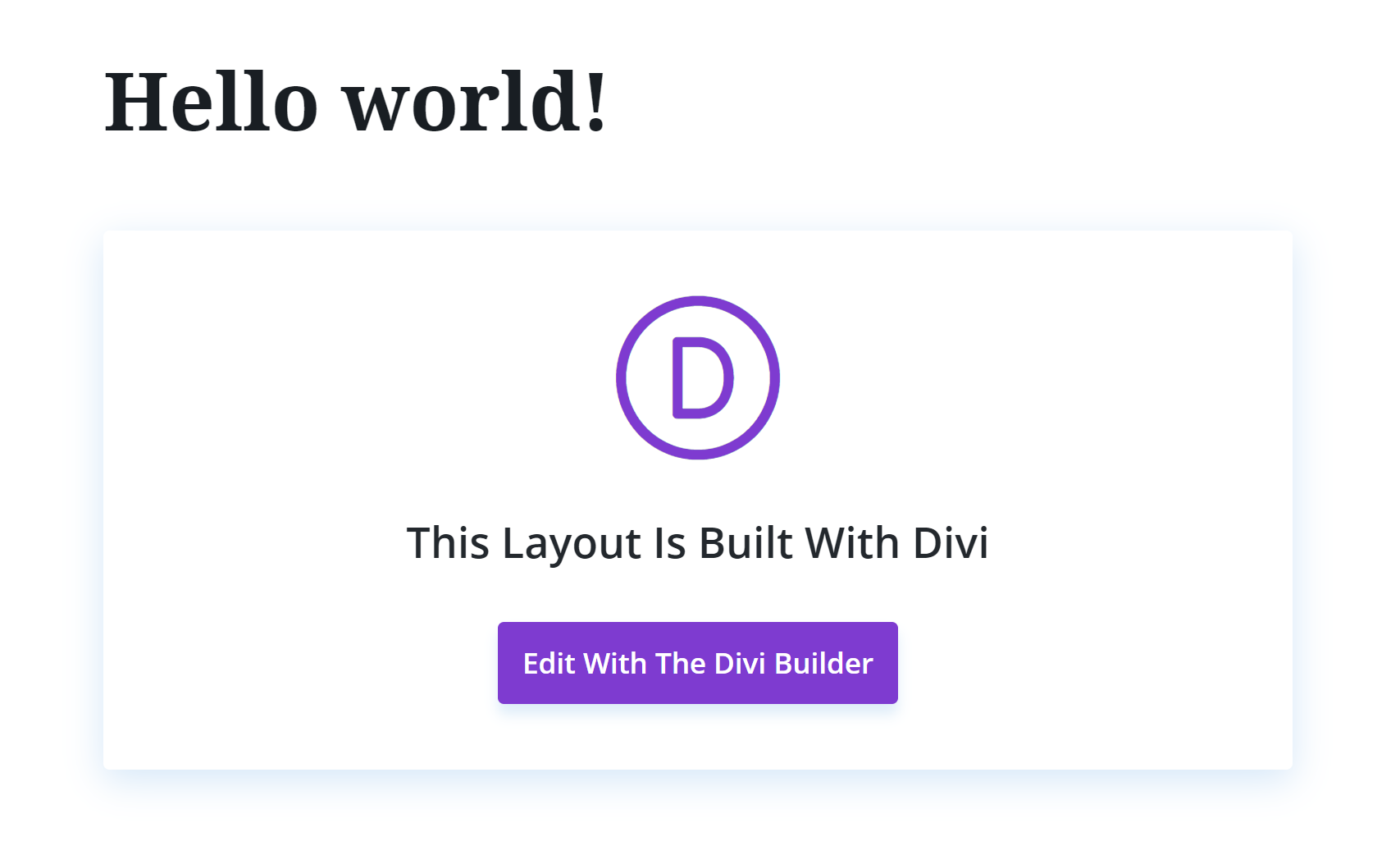 Edit with Divi Builder
