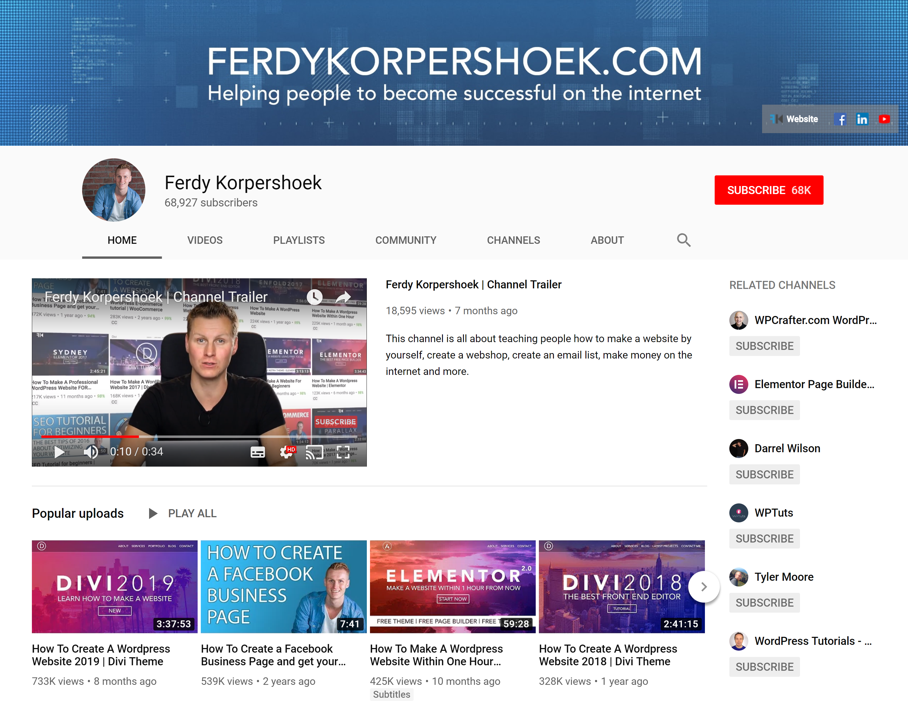 Ferdy Korpershoek- YouTube Channel