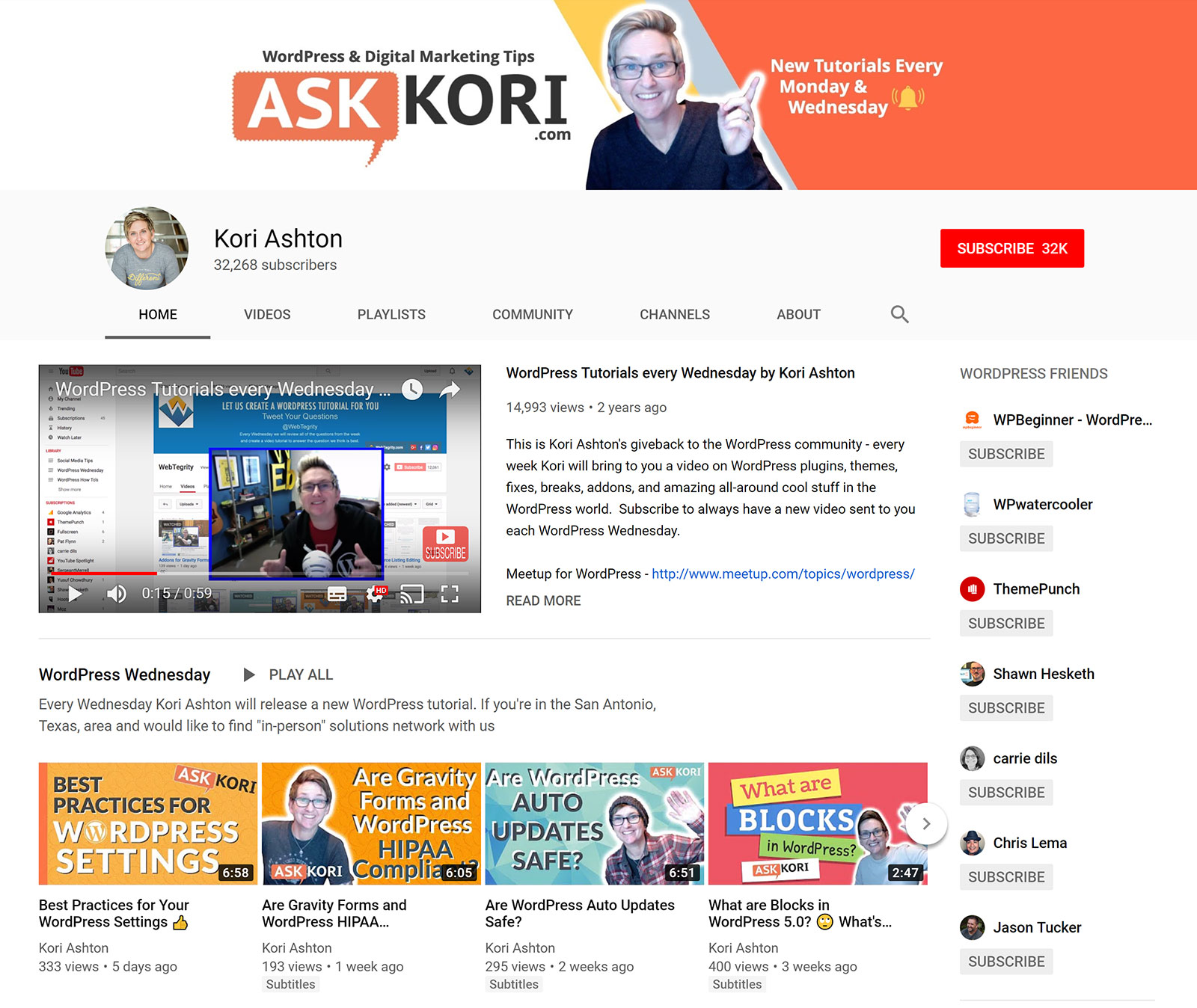 Kori Ashton - YouTube Channel