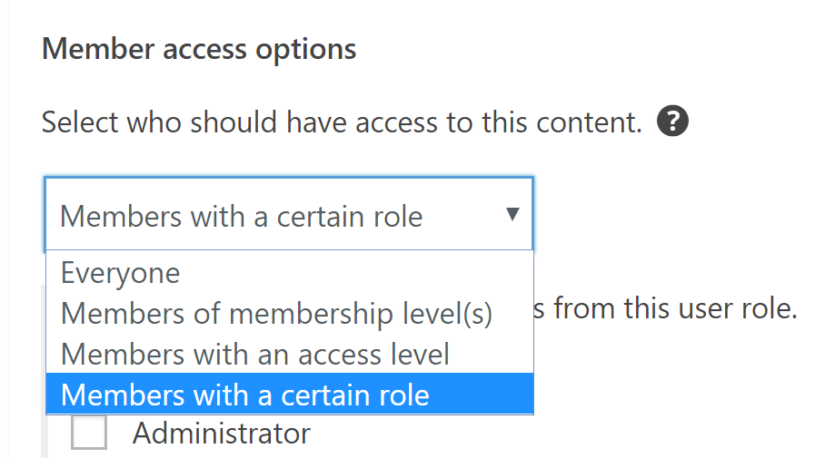 Member Access Options