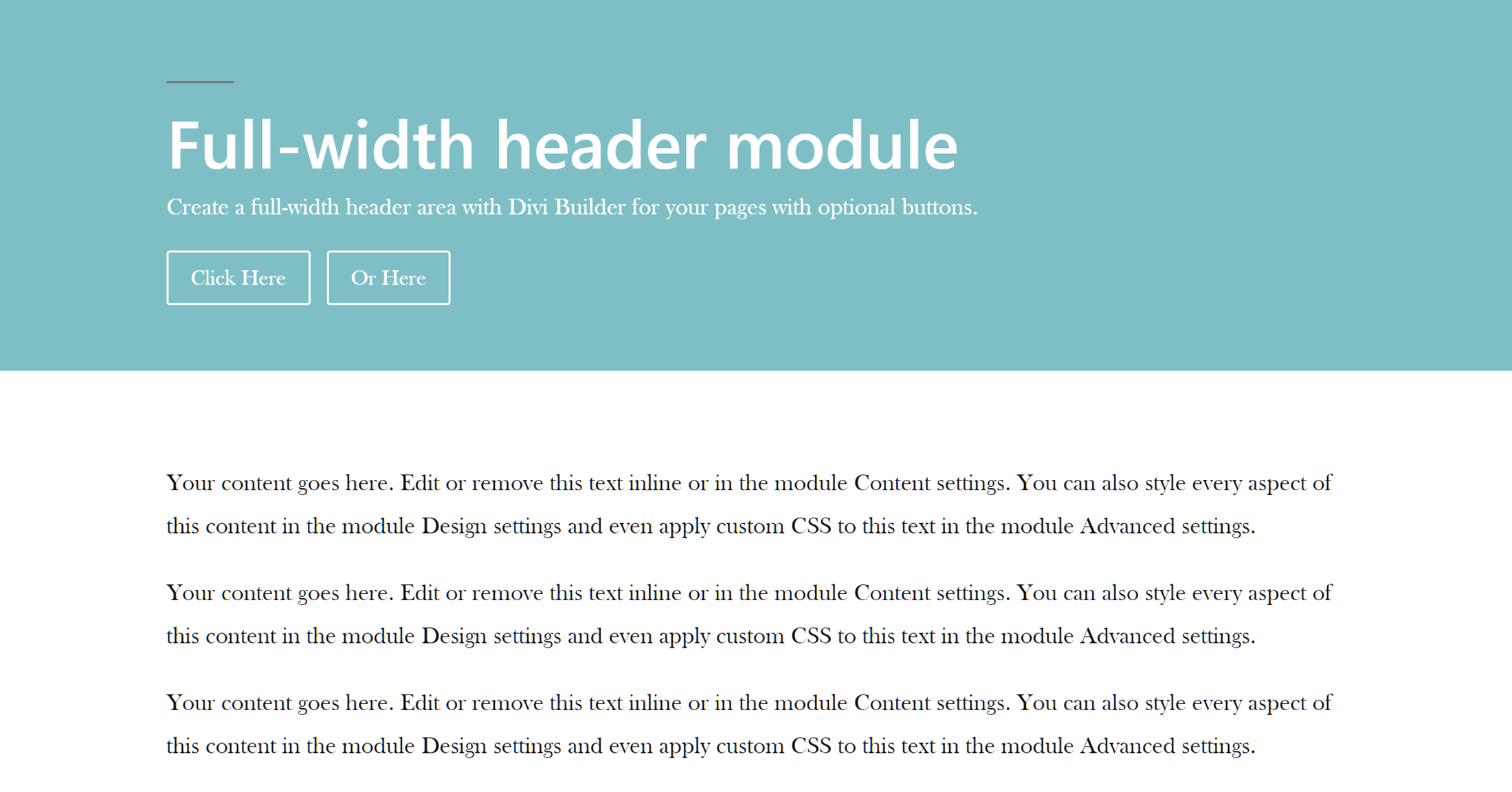 Full-Width Header Module