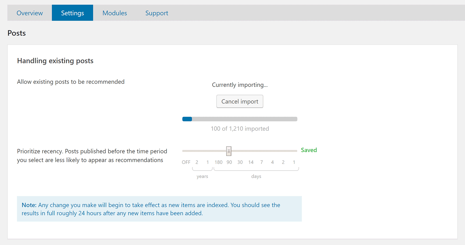 Prioritising Recent Posts