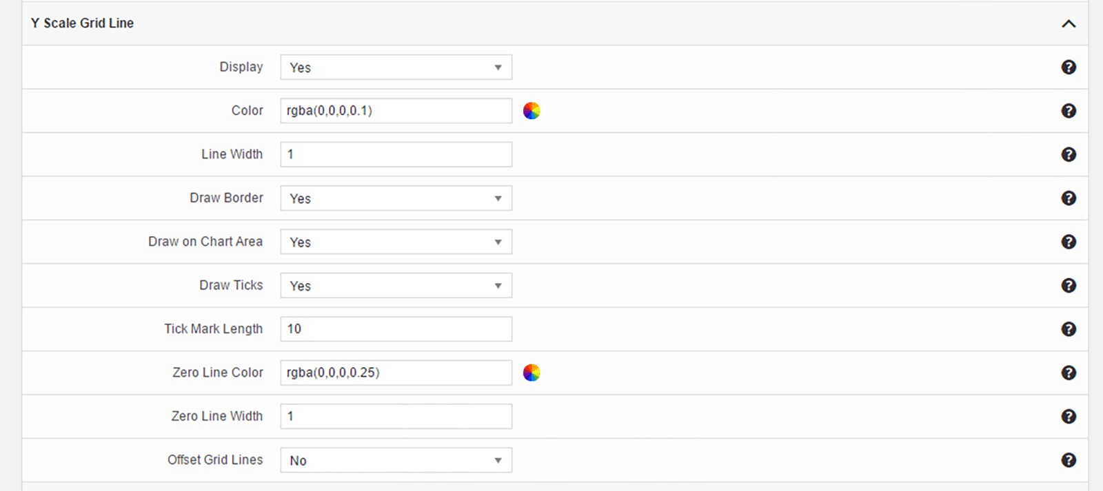 Grid Line Settings