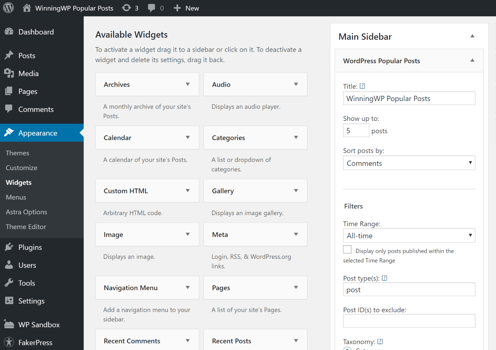 WordPress Popular Posts widget