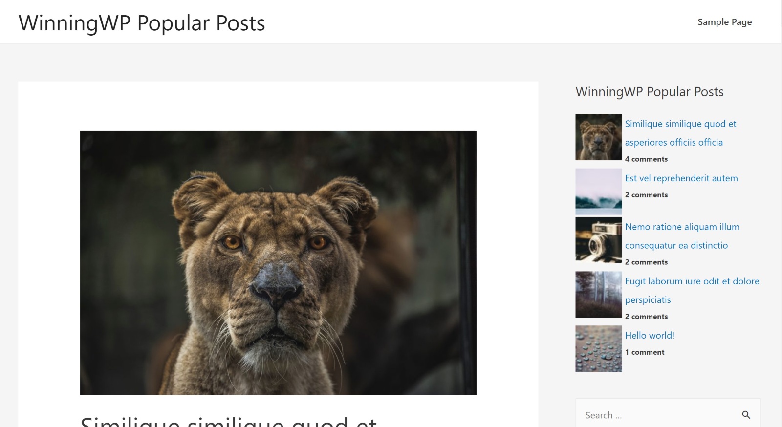 WordPress Popular Posts example