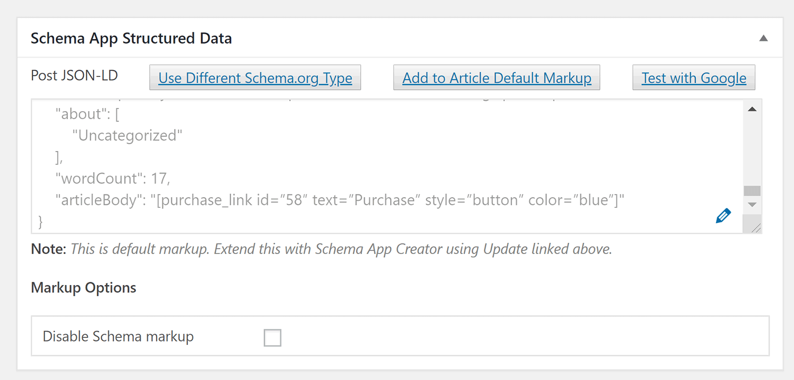 Code for Schema App Structured Data