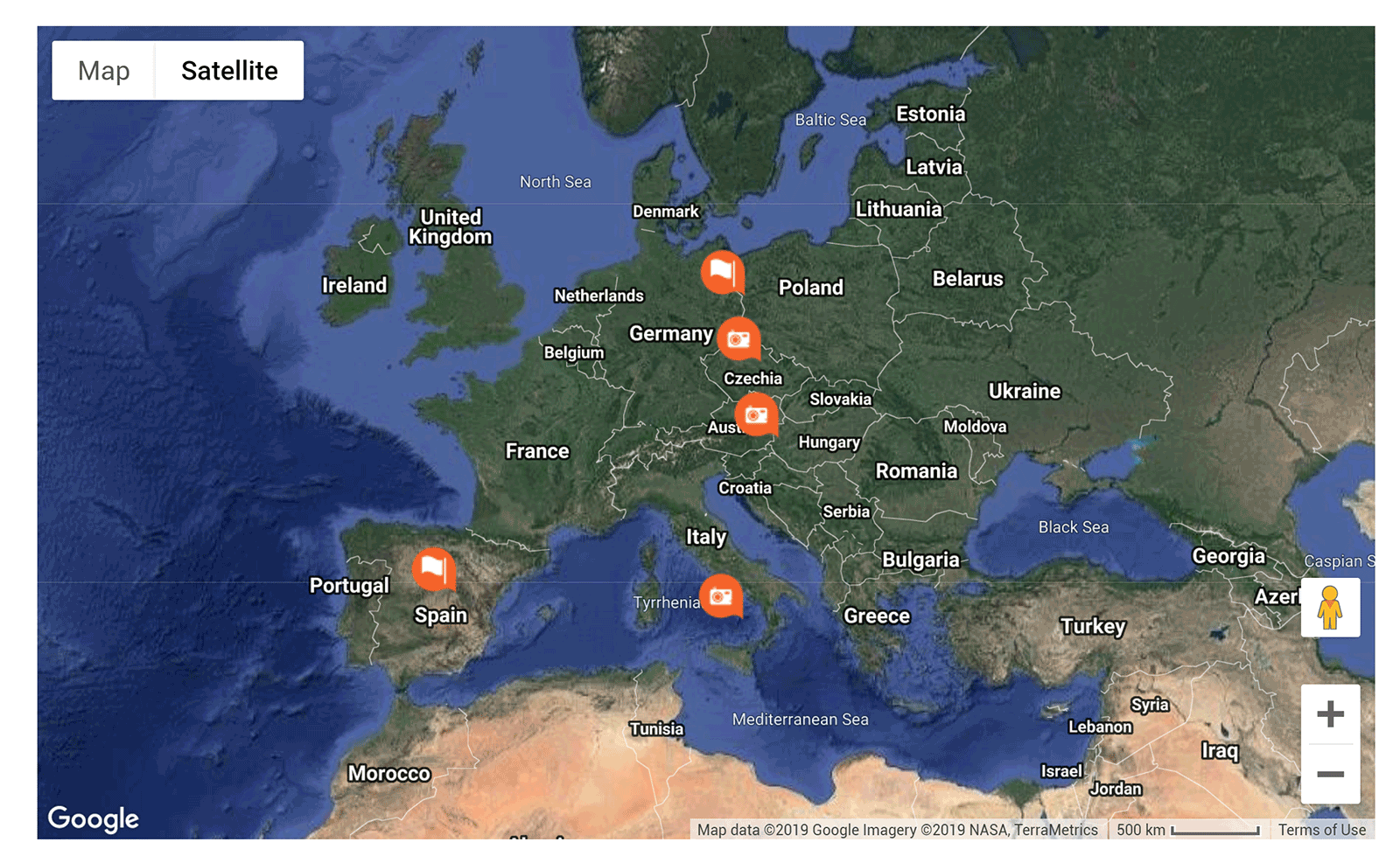 Une carte créée avec 10Web Google Maps