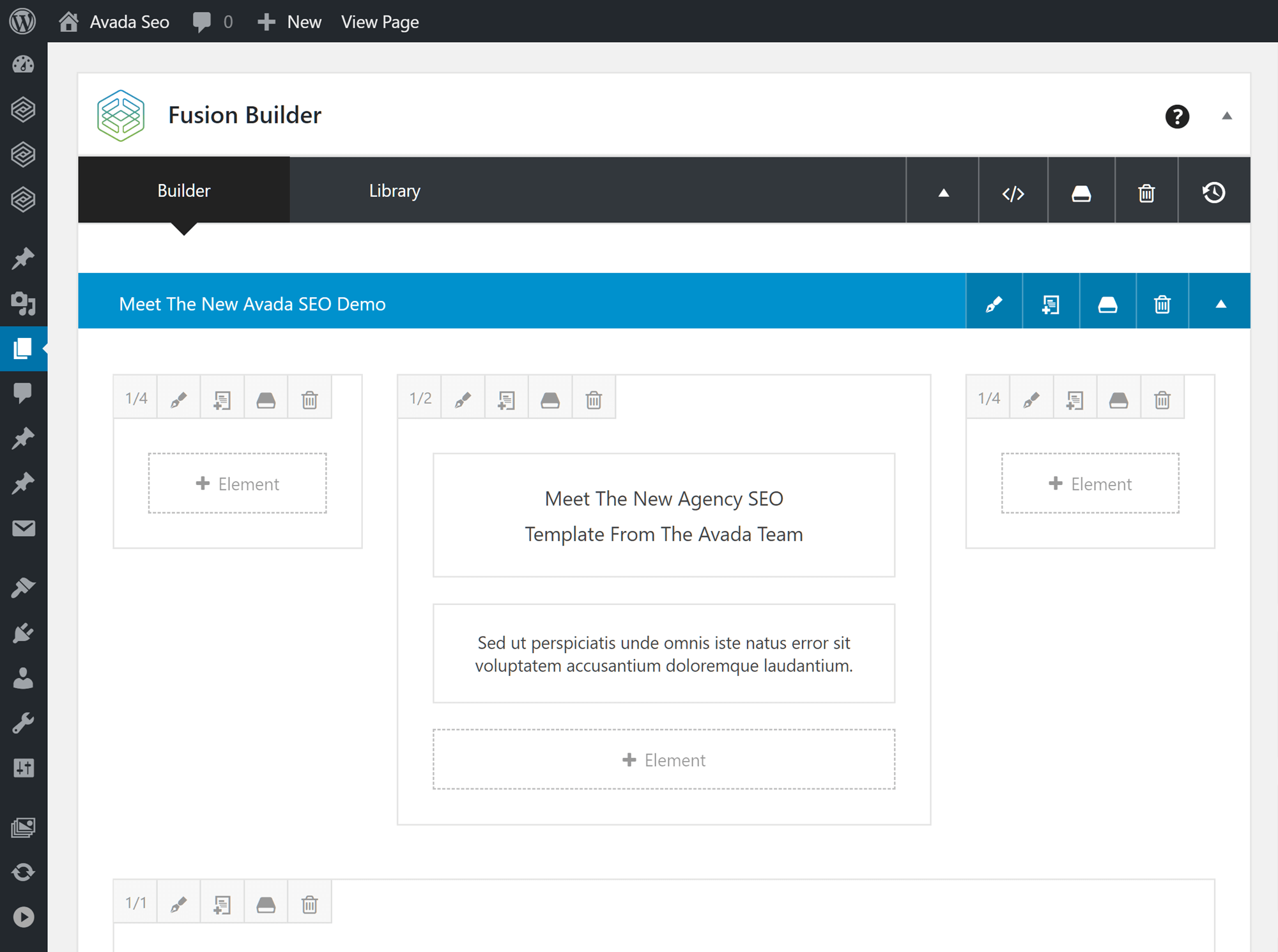 Fusion Builder User Interface