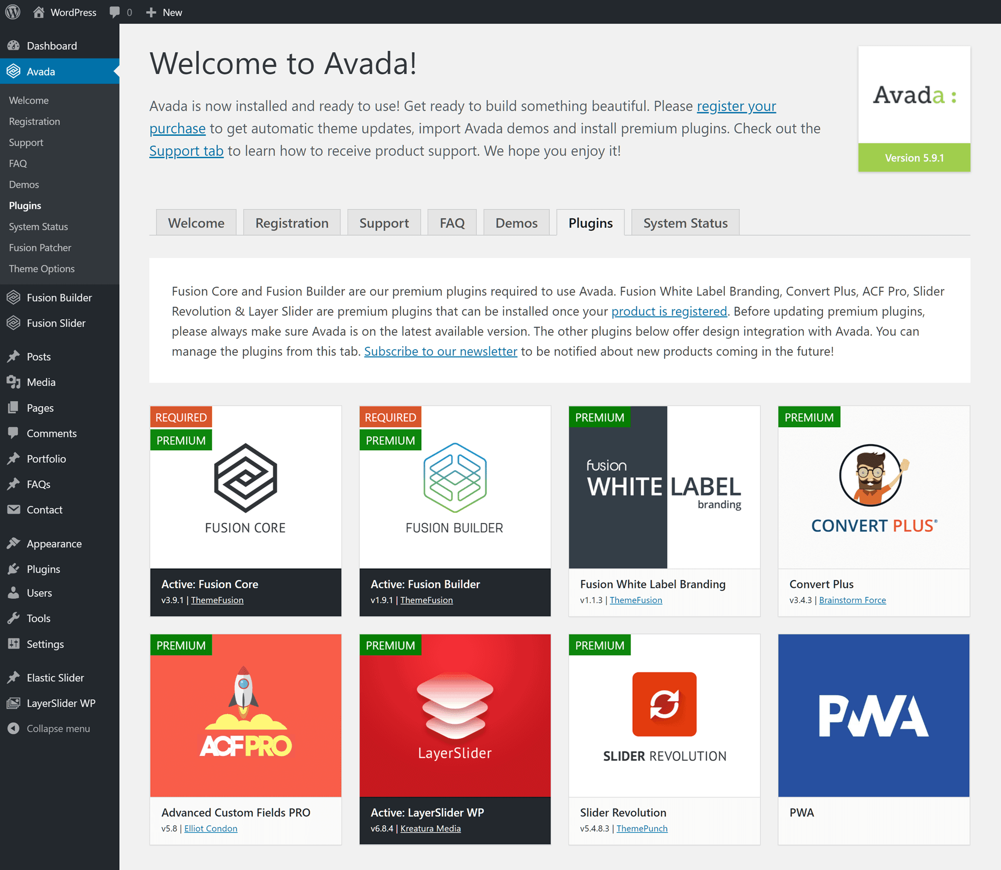 Avada WordPress Plugins