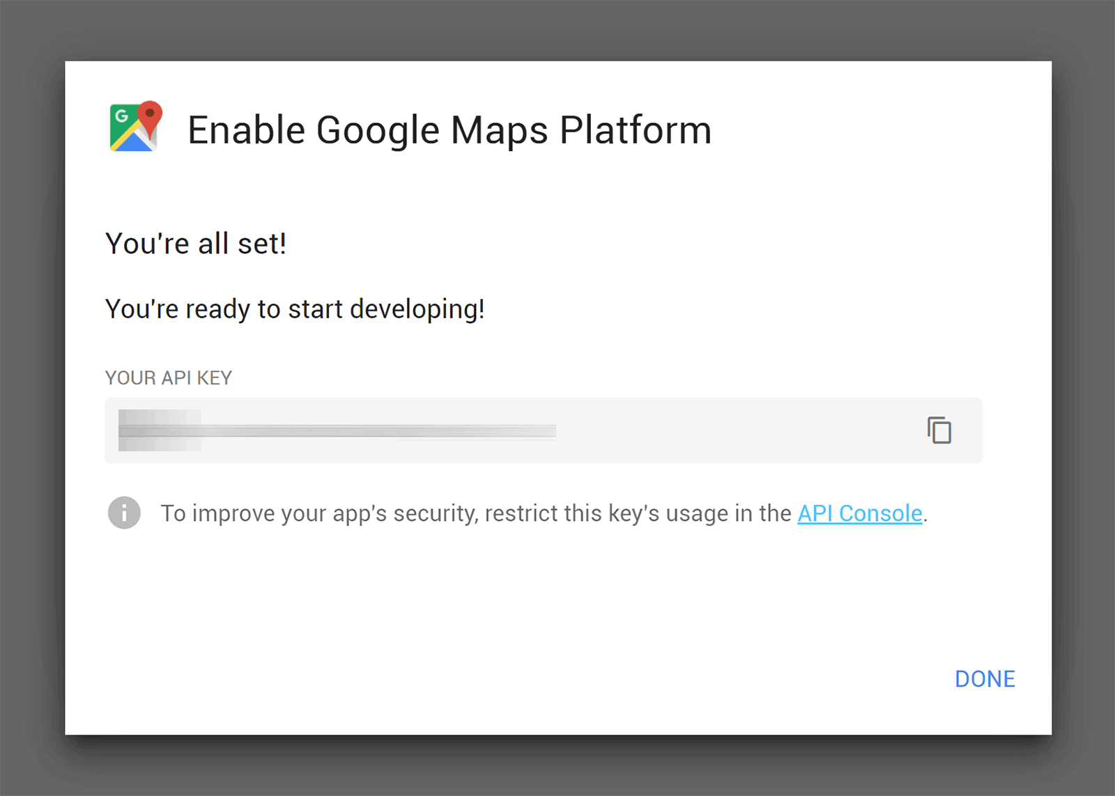 Map api key. Google APIS Console. Получение ключа\.