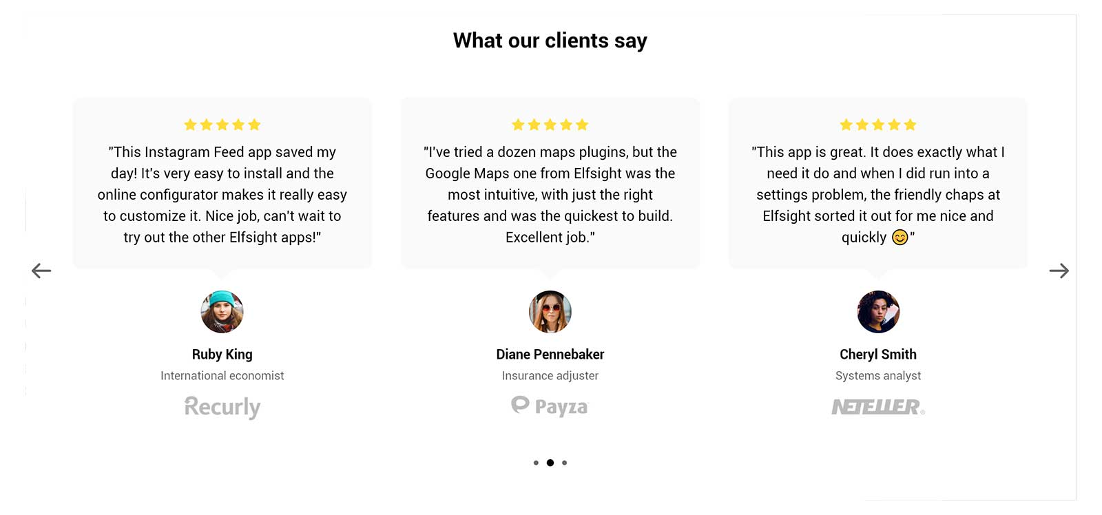 An Example of Testimonials Slider