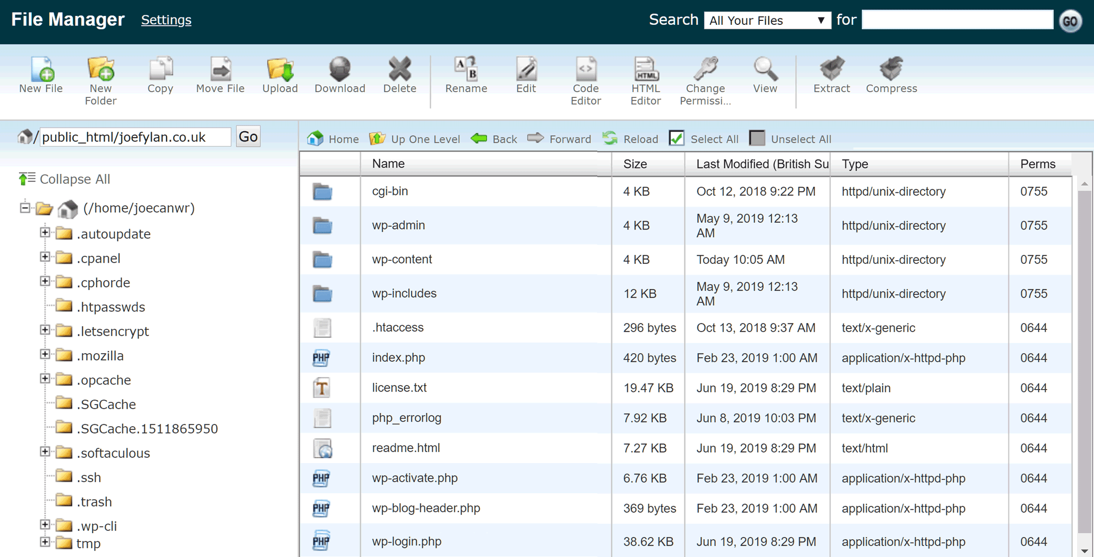 SiteGround File Manager