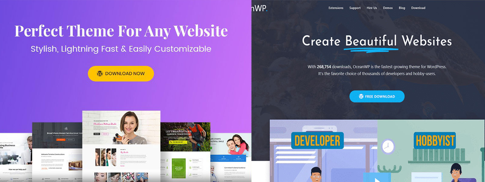 Astra vs OceanWP WordPress Themes