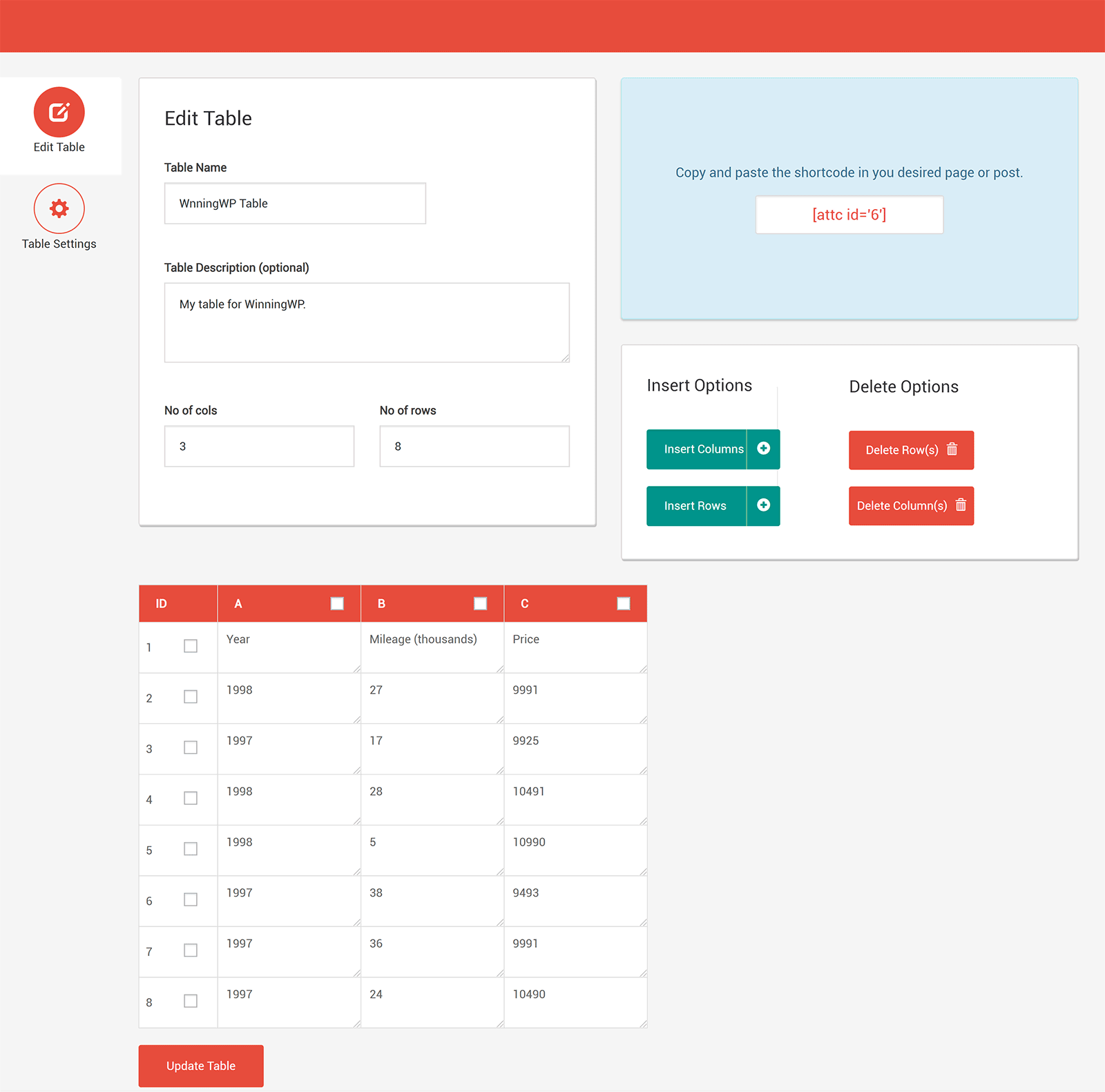 Editing a Table in TableGen