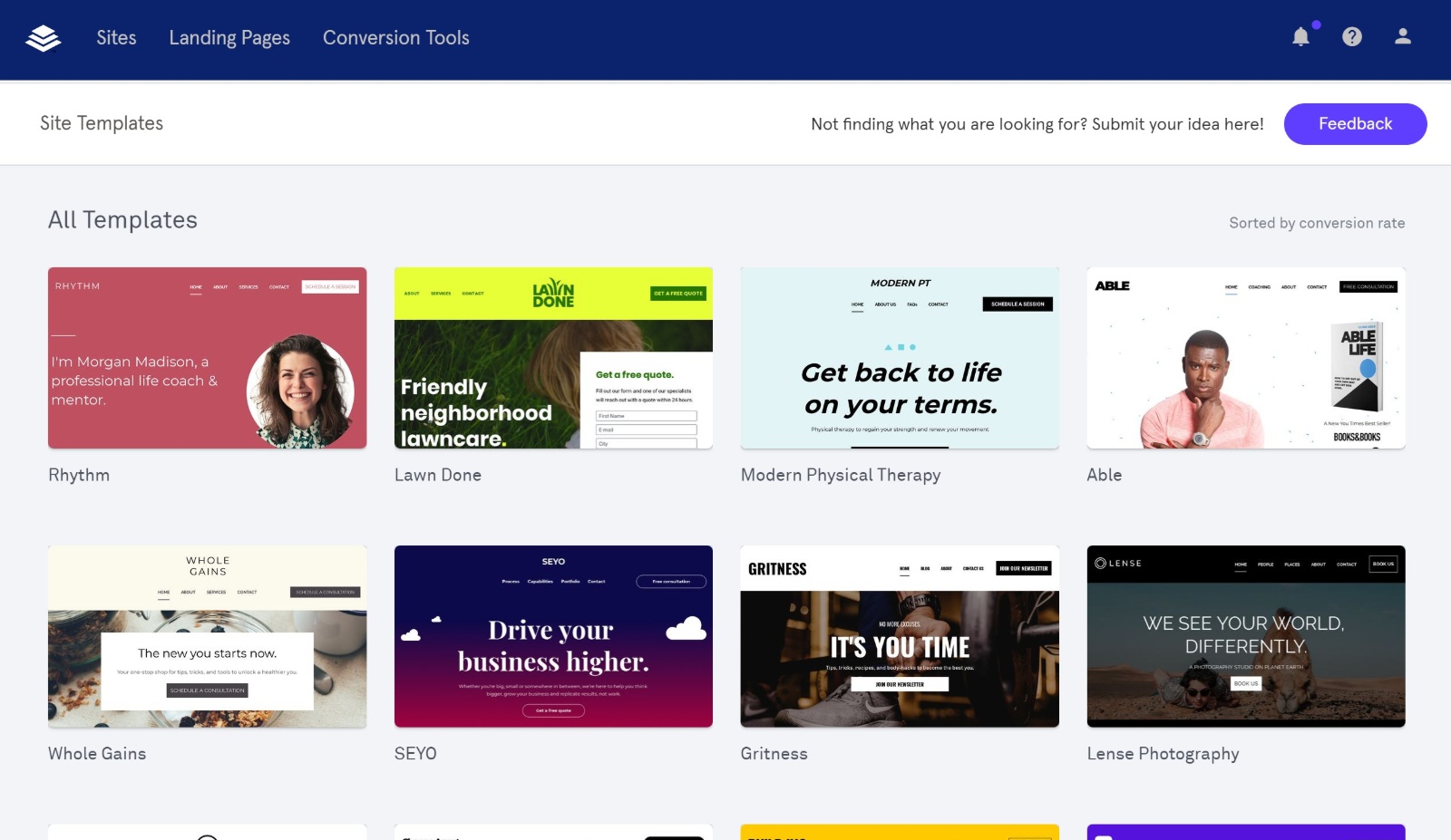 Leadpages website templates