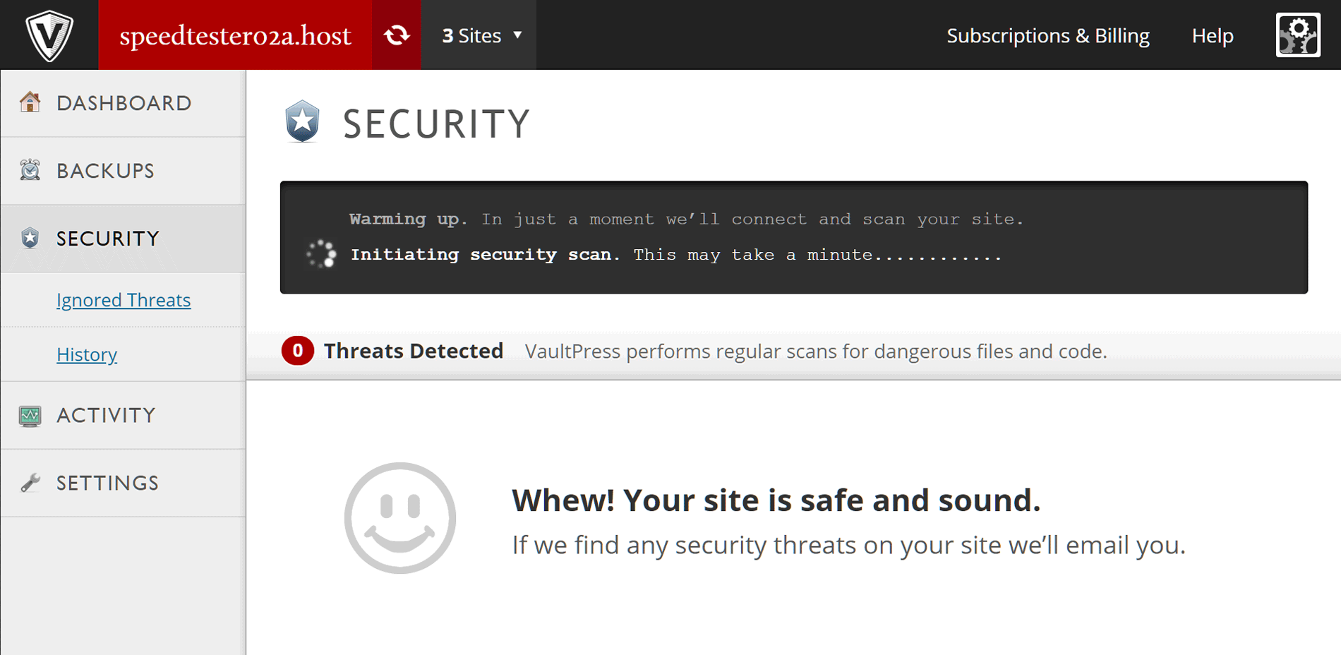 VaultPress Security Scan