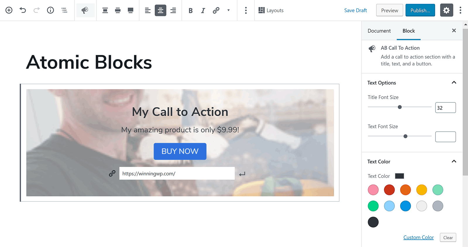 Call to Action Block