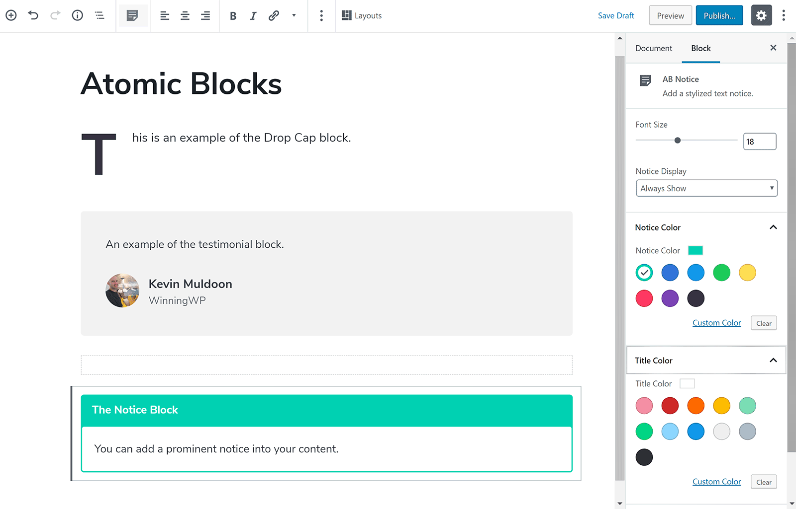 Styling Your Content with Atomic Blocks