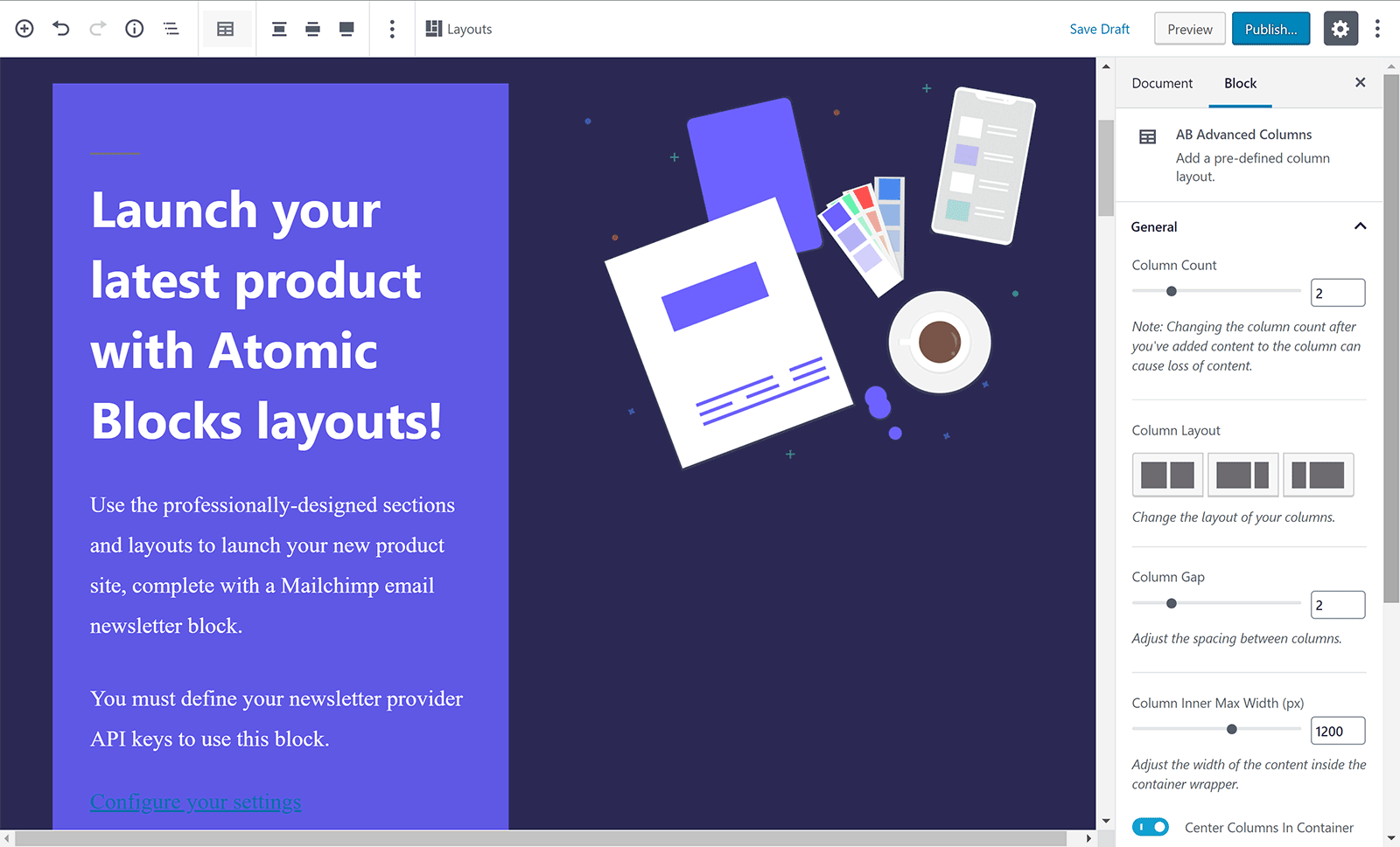 Product Launch Layout