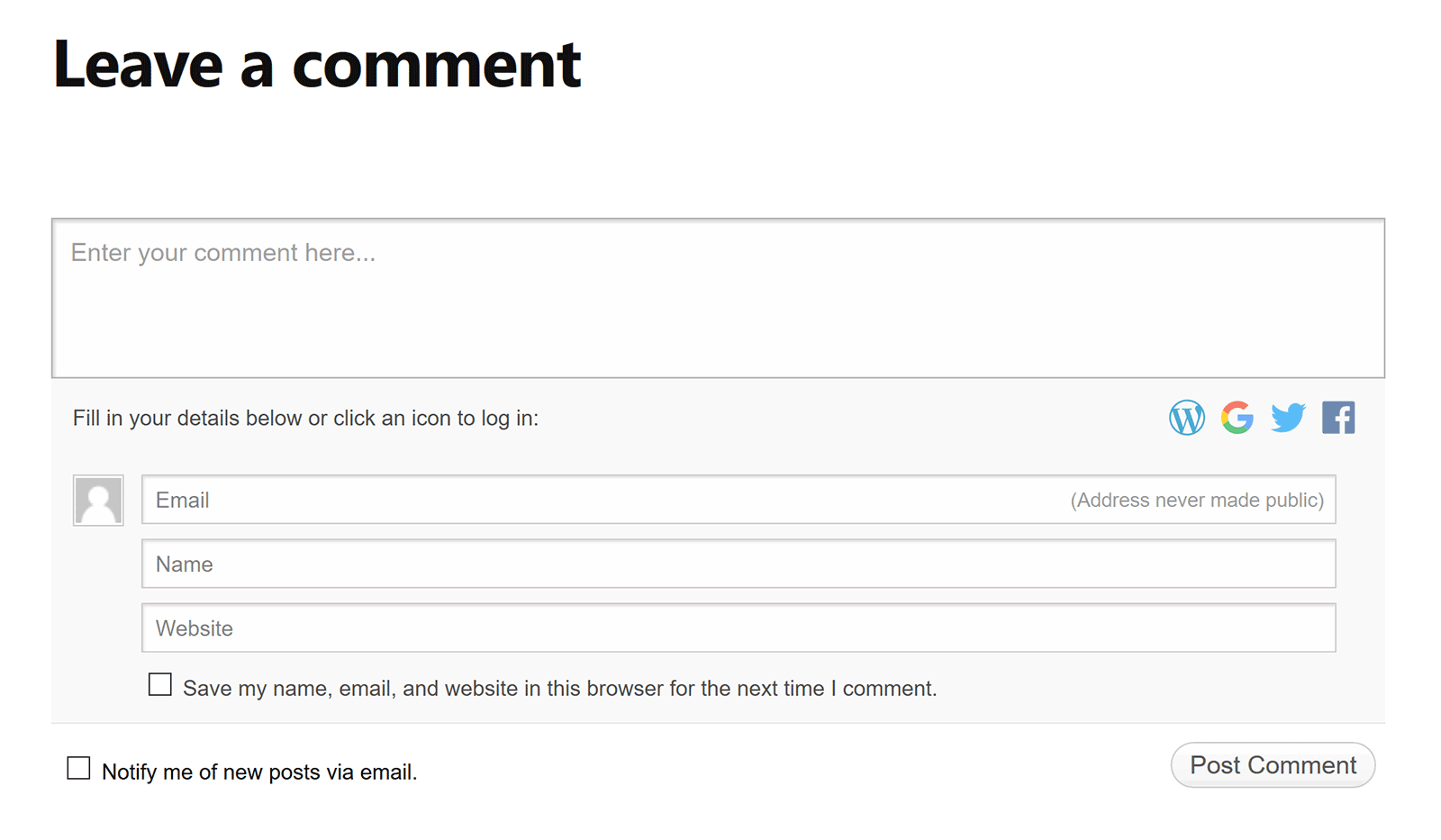 Enhanced Comment Form