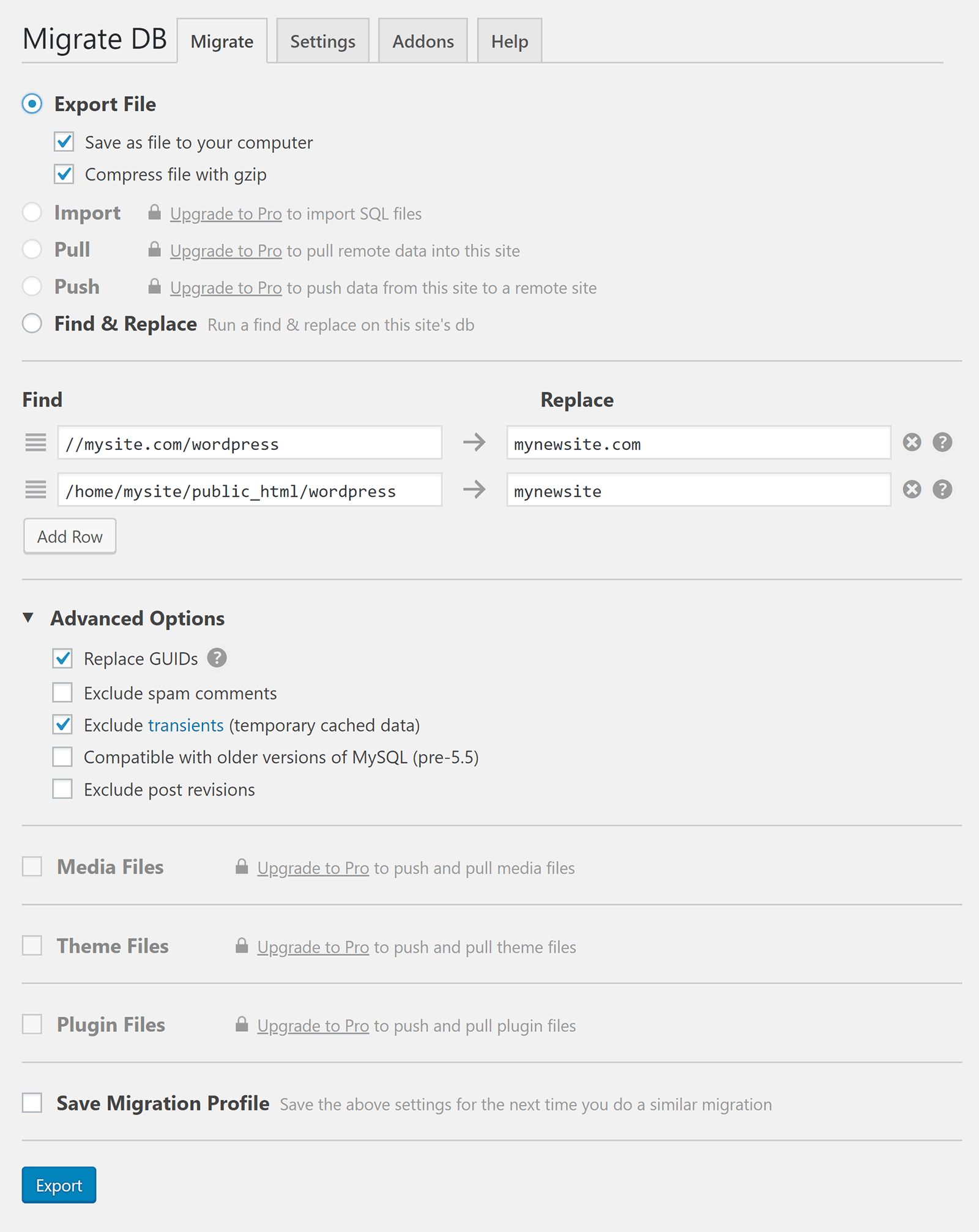 WP Migrate DB