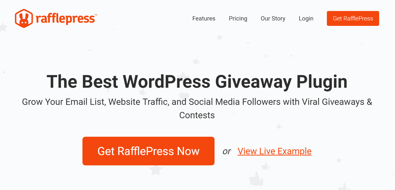 The RafflePress homepage