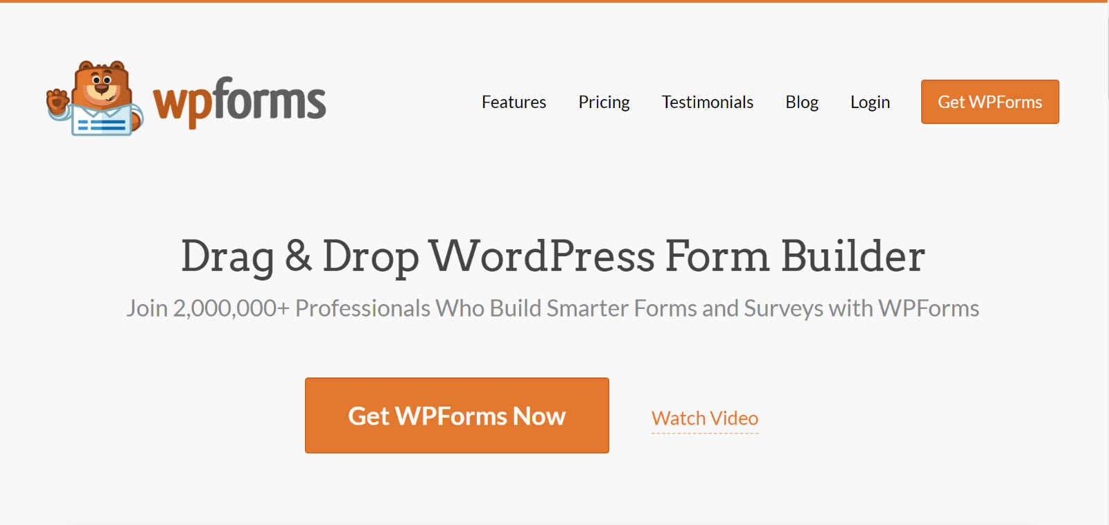 The WPForms homepage