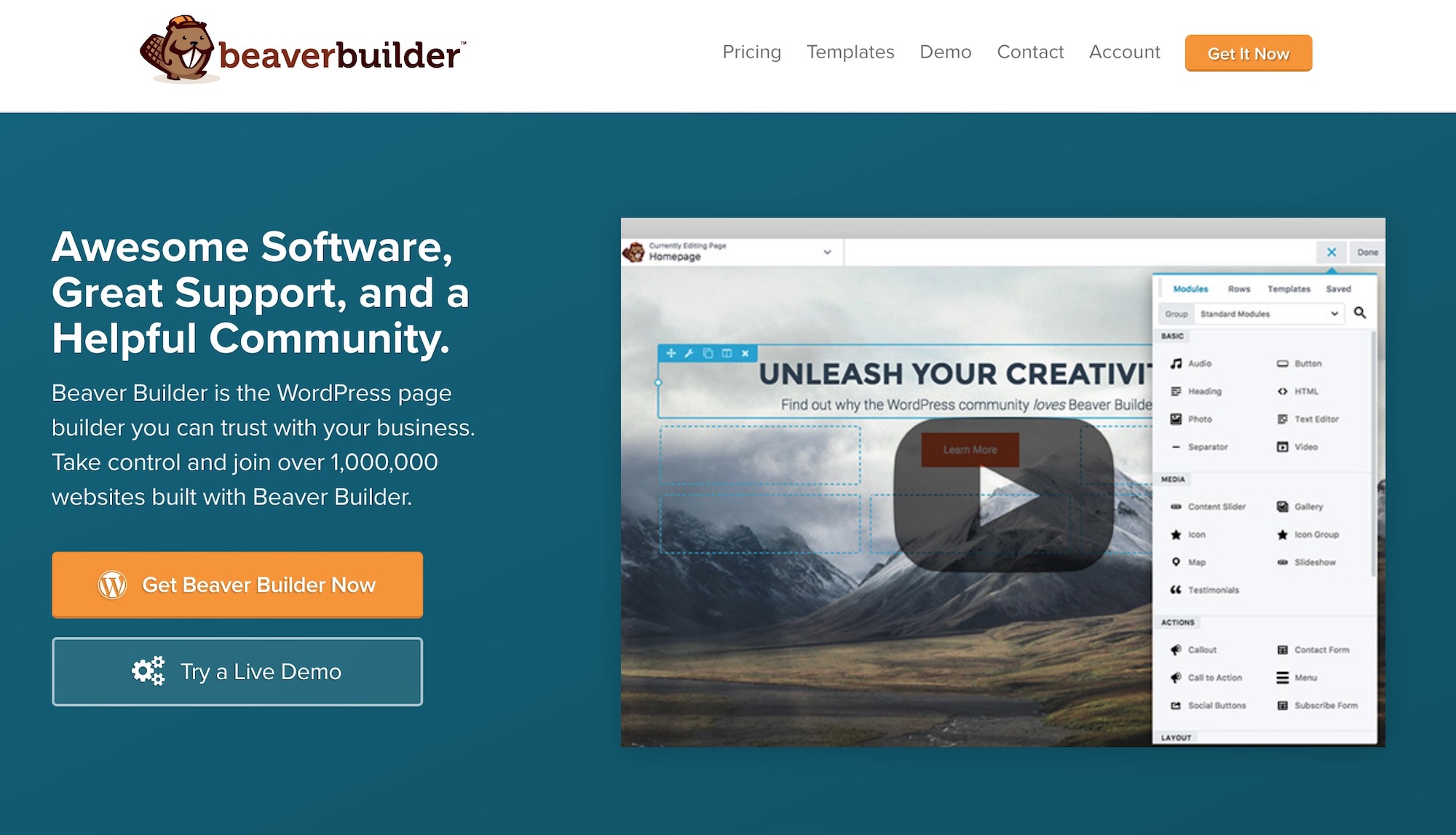 WordPress page builder plugins #2: Beaver Builder