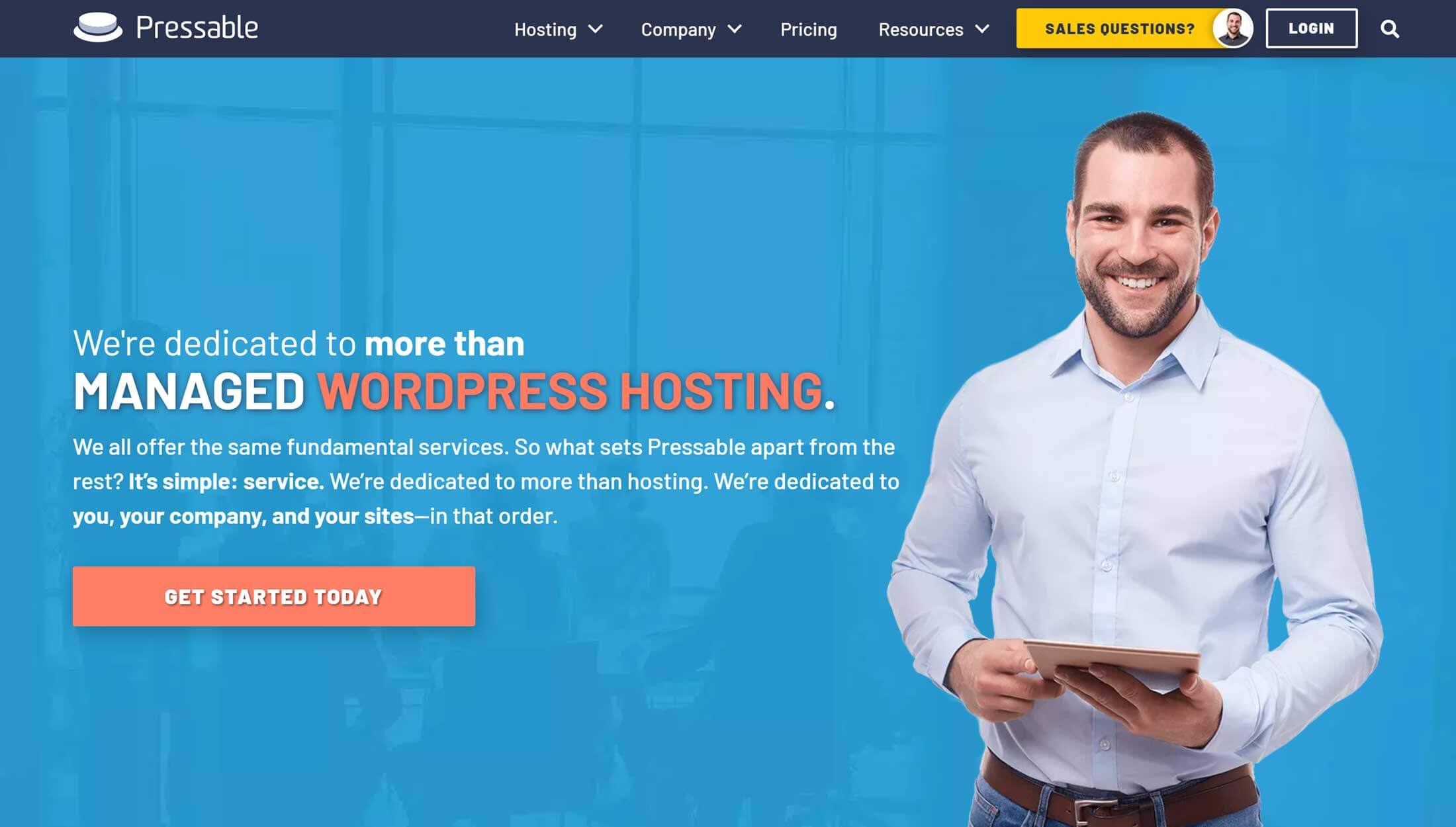 Pressable Hosting Homepage