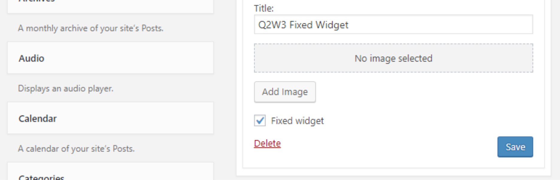 Q2W3 Fixed Widget for WordPress