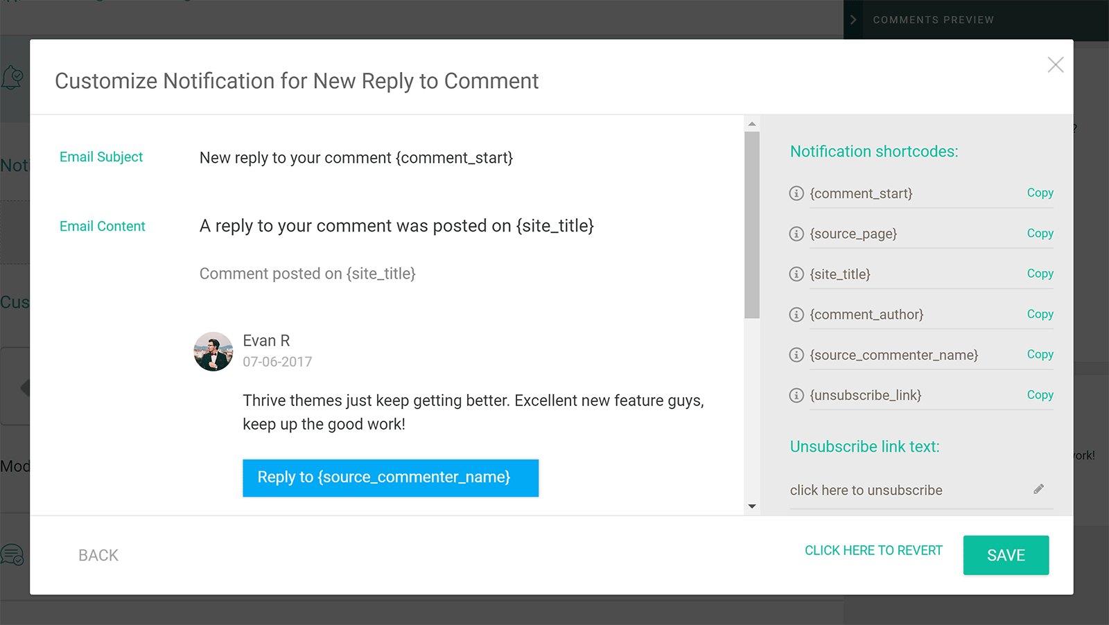 Customise Post & Comment Notifications Email