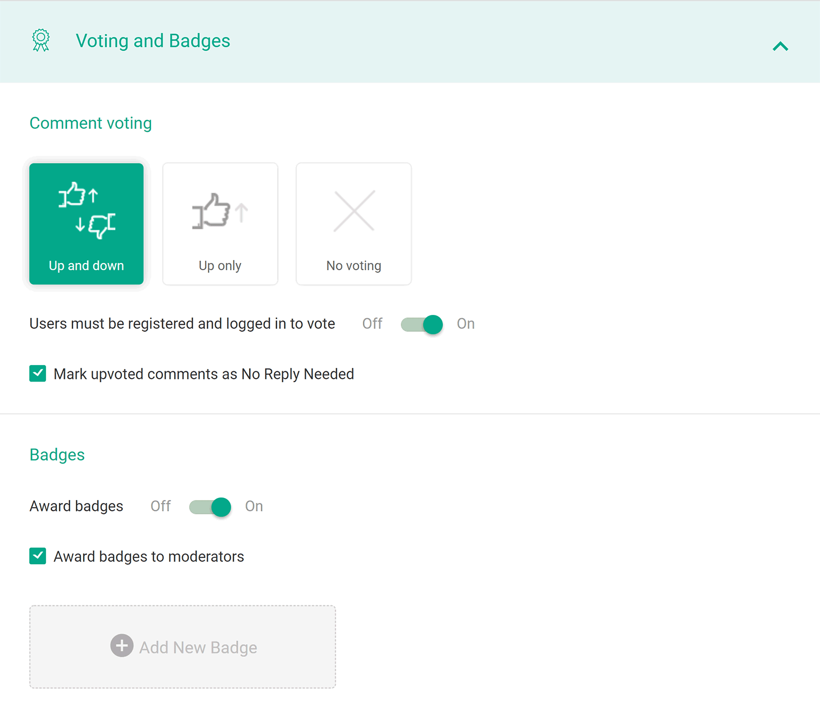 Thrive Comments Voting and Badges