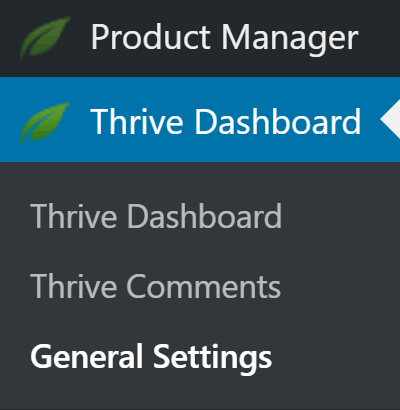 Thrive Themes Admin Menu