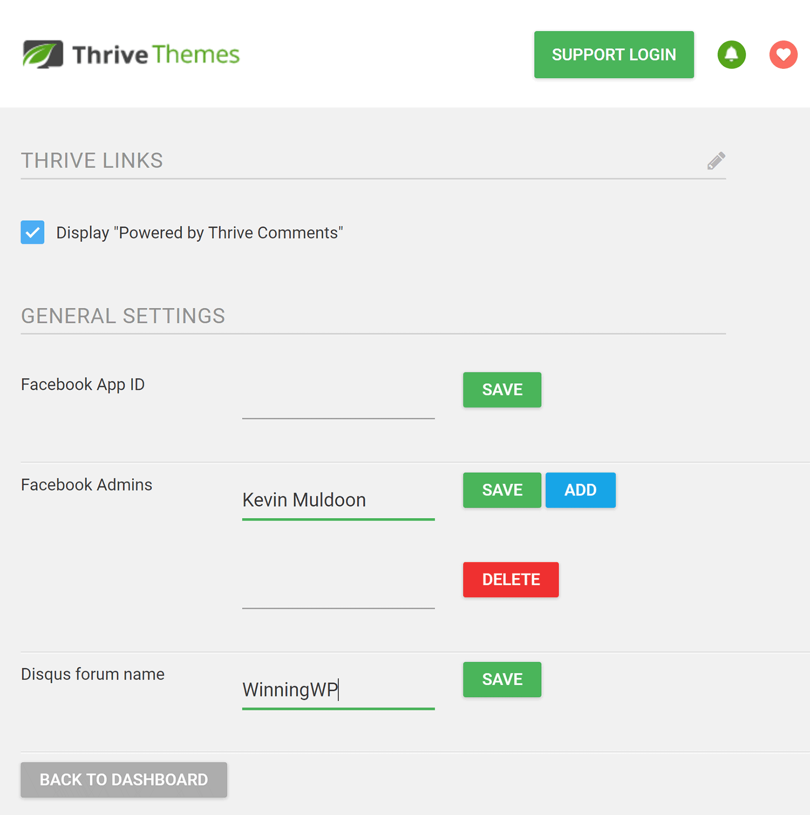 Thrive Themes General Settings