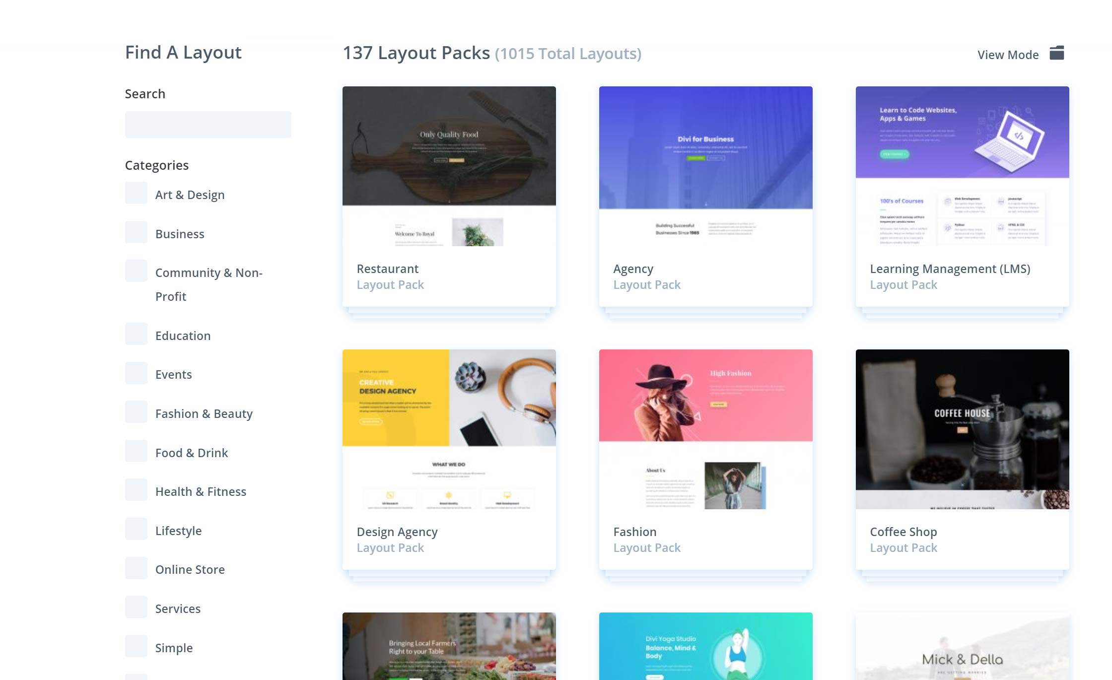 Divi Theme Layout Packs