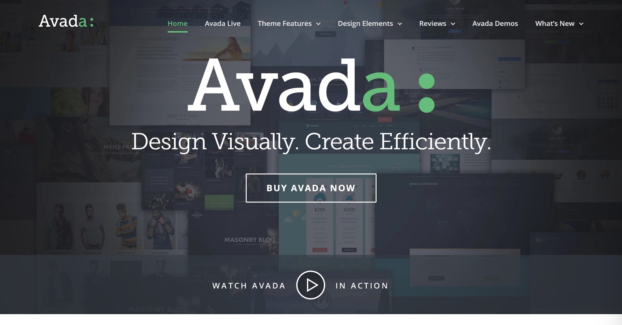 Avada theme demo site