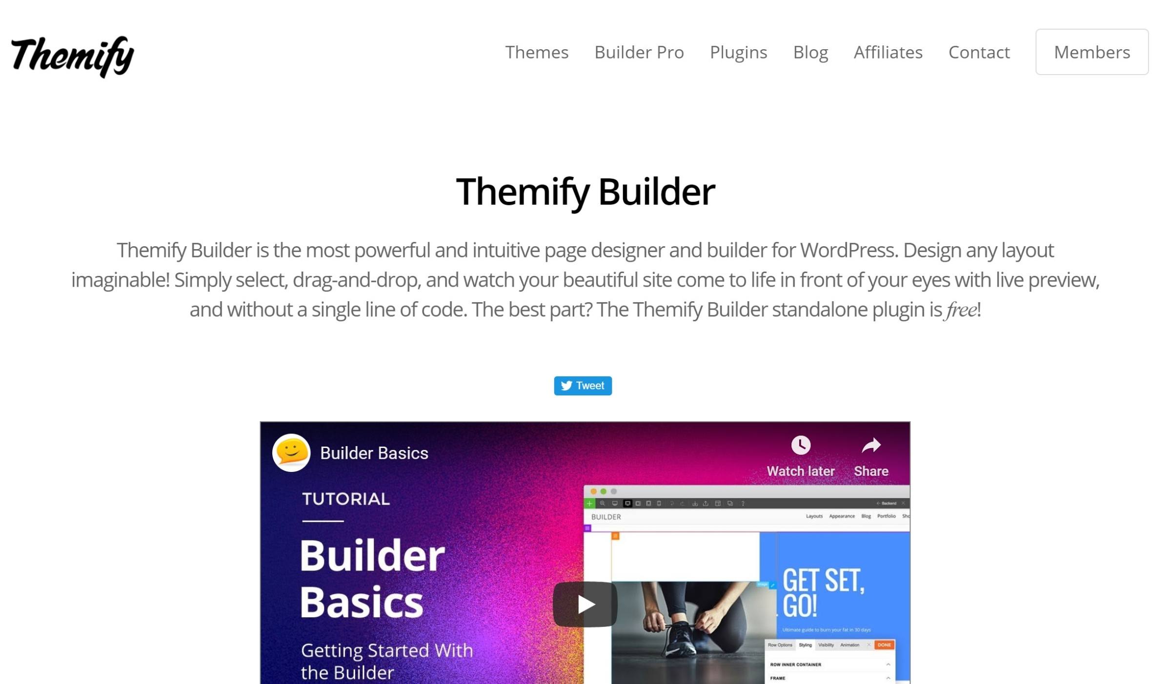 Themify Builder page builder plugin