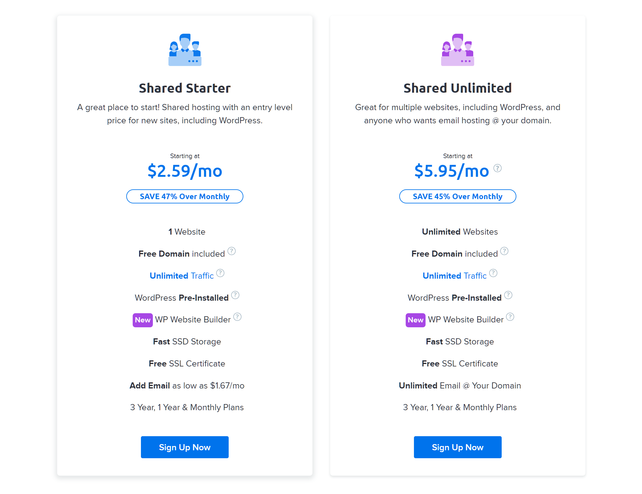 DreamHost Shared Hosting Pricing