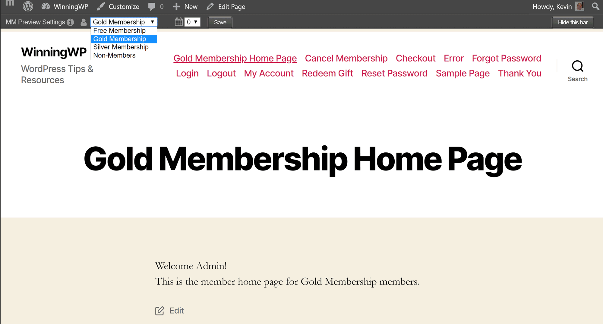MemberMouse Front-End