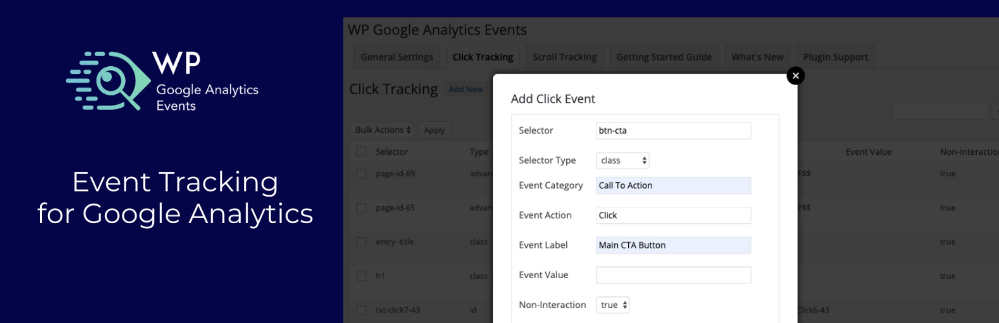 WP Google Analytics Events plugin