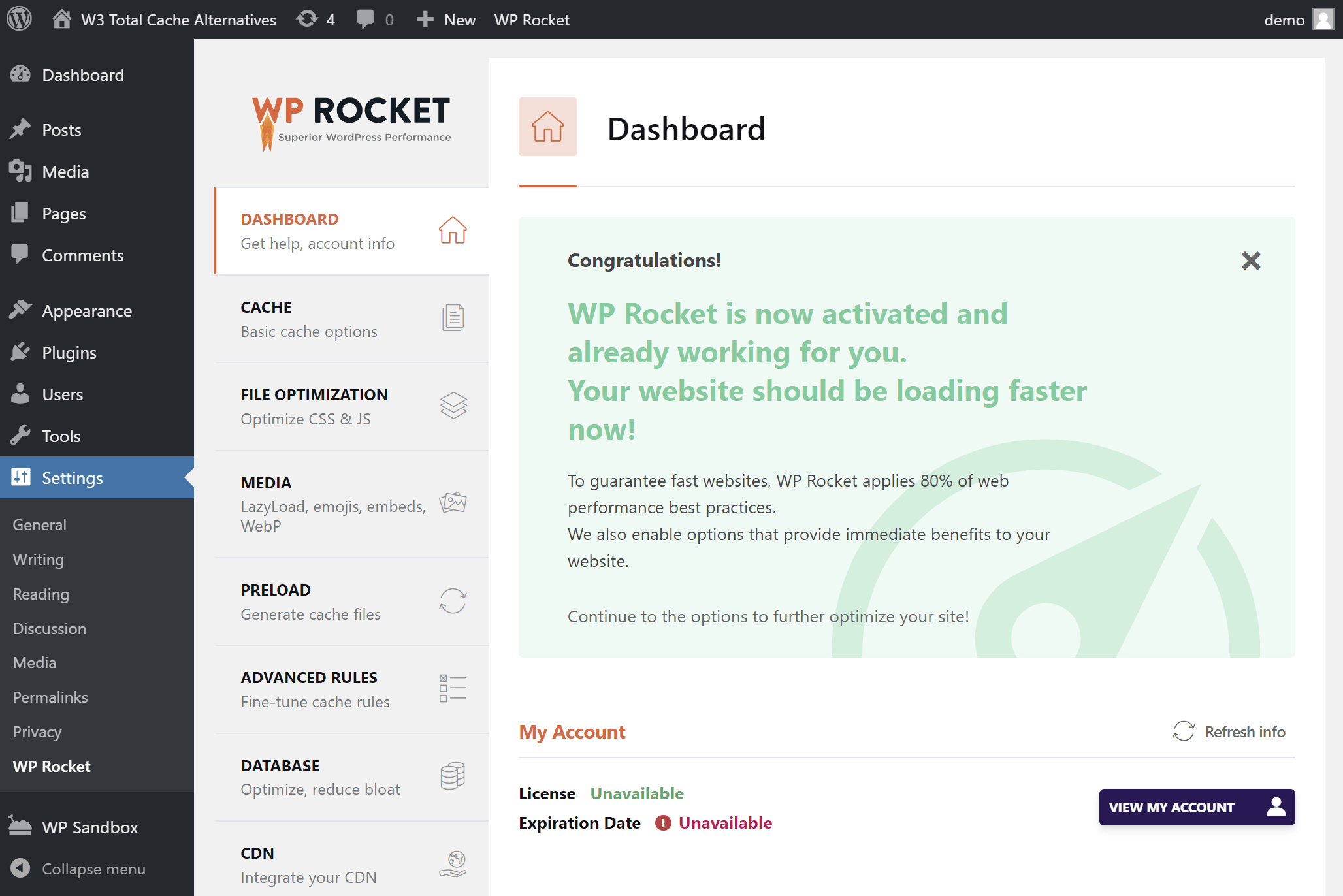 wp rocket minify html