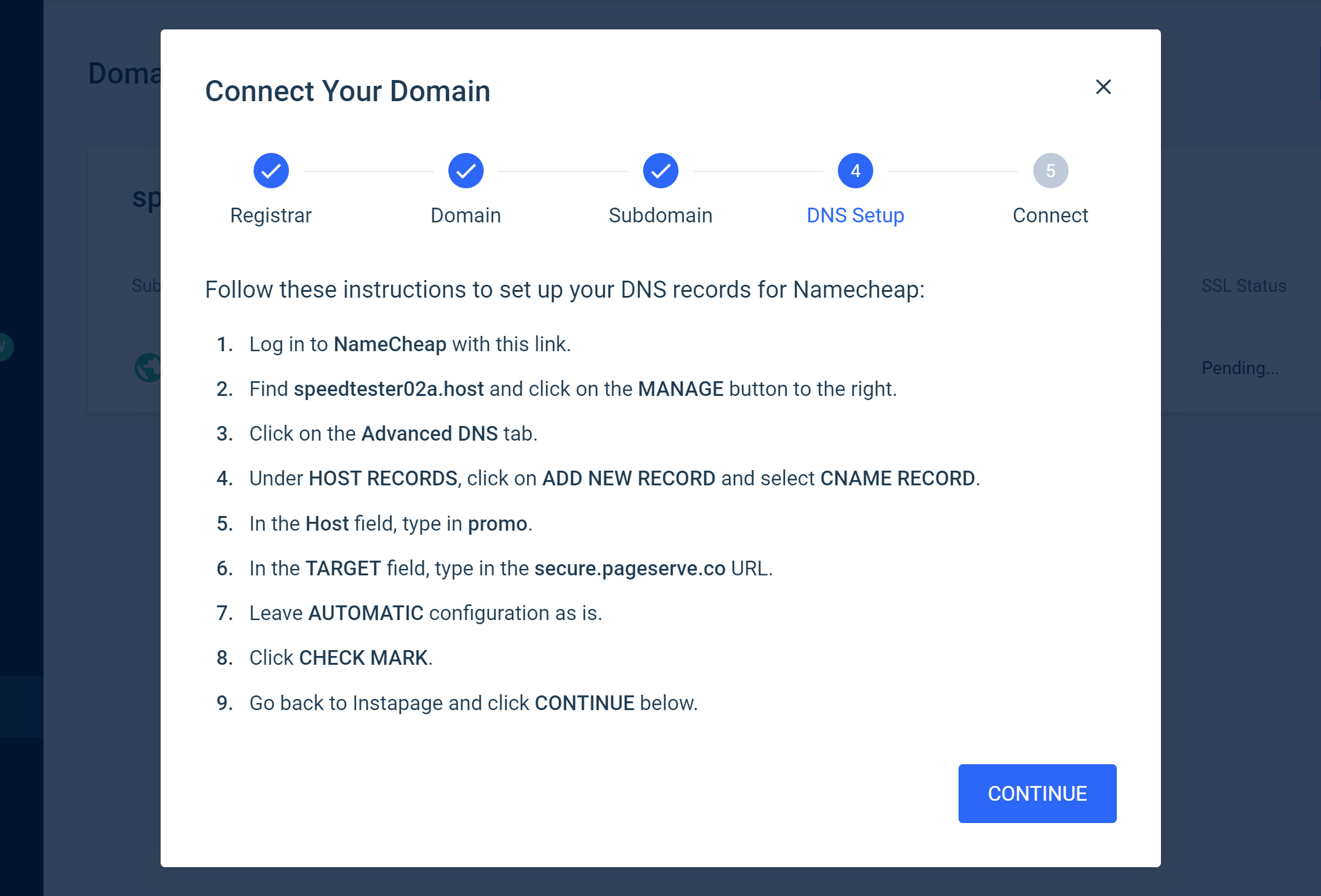 Custom Domain Connection